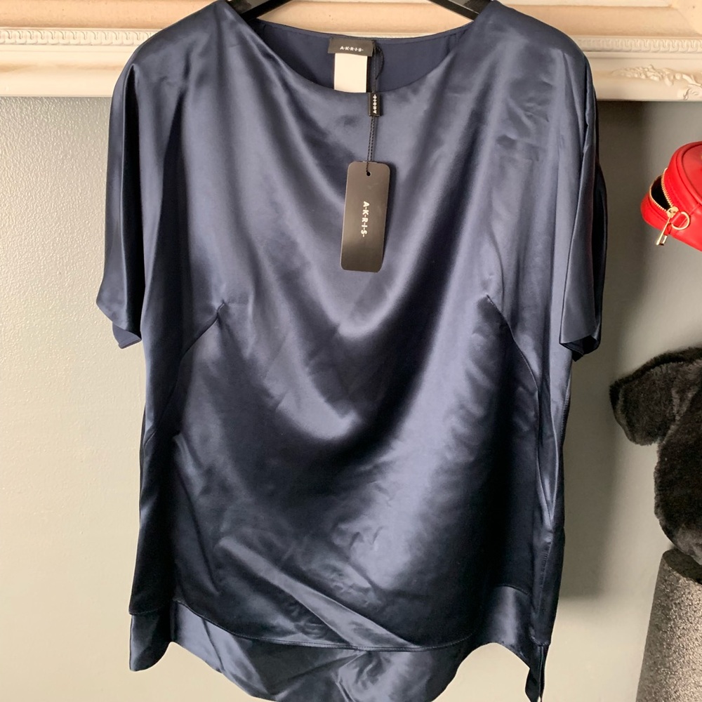 AKRIS A-K-R-I-S satin top
